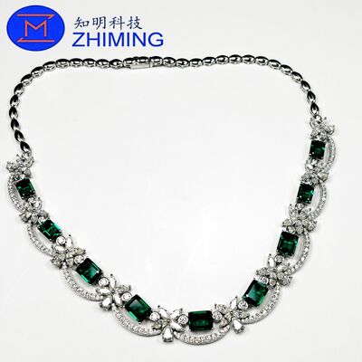 Lab-Grown Emerald Green Sapphire Necklace – Elegant Synthetic Sapphire Jewelry